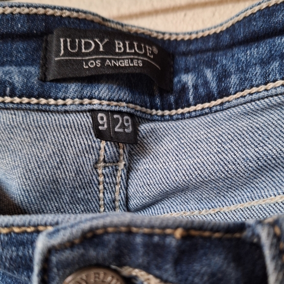 Judy Blue Womens Trouser Flare Button Fly Distressed Jeans. Size 9/29 - Picture 2 of 9